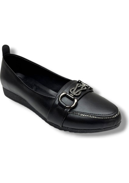 C-Shoes 3060-26 Cilt Deri Taşlı Toka Kadın Ayakkabı