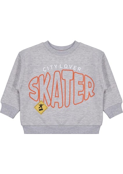 Skater Baskılı 2-5 Yaş Sweatshirt