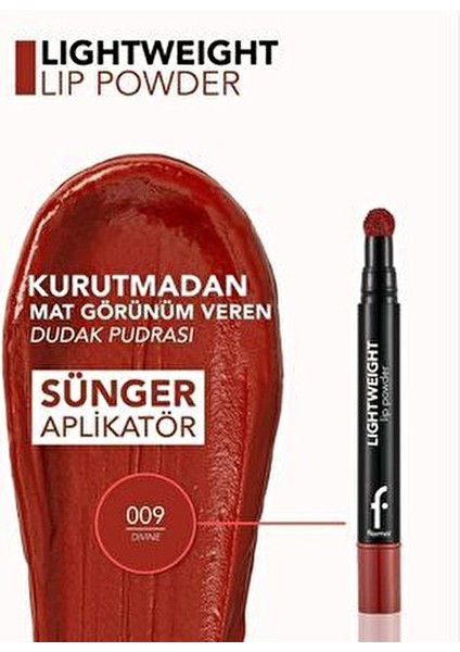 Kızıl Renkli Yarı Transparan & Mat Bitişli Nemlendirici Dudak Pudrası Toz Form indirimleri