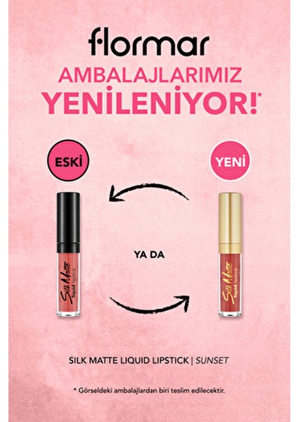 Silk Matte Likit Ruj 003 Sunset Pembe Renk Mat Etkili 8690604397303 indirimleri