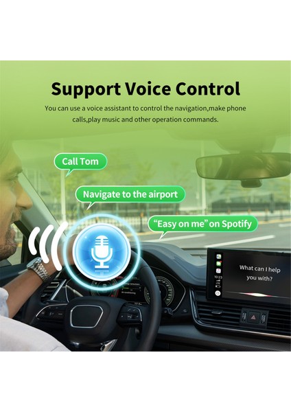 2in1 Kablosuz Carplay Android Otomatik Kablosuz Adaptör Akıllı Mini Aı Kutu Fişi ve Oynat Wifi Fast Connect Universal (Yurt Dışından)