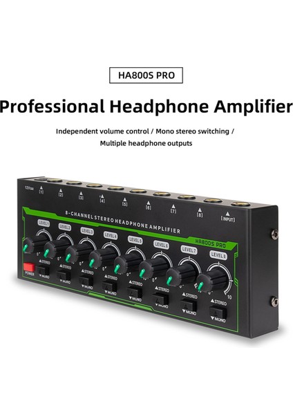 8 Kanallar Mini Stereo Kulaklık Amplifikatörü HA800S Pro Ultra Kompakt Ses Amplifikatörü, Güç Adaptörü Ab Fişi (Yurt Dışından) indirimleri