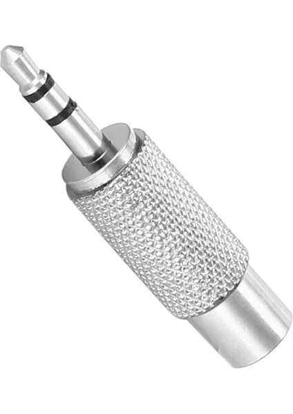 3,5mm Stereo Erkek - Rca Mono Kadın Ses Adaptörü, Gümüş (Yurt Dışından)