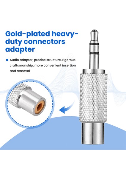 3,5mm Stereo Erkek - Rca Mono Kadın Ses Adaptörü, Gümüş (Yurt Dışından) fırsatları