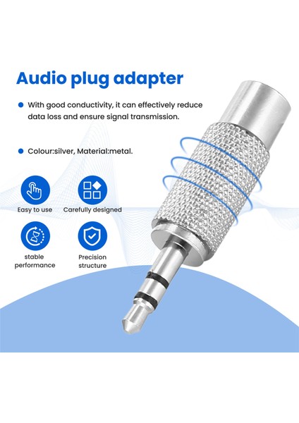 3,5mm Stereo Erkek - Rca Mono Kadın Ses Adaptörü, Gümüş (Yurt Dışından) indirimleri