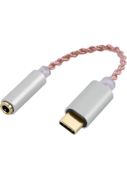 Hıfı Dac Kulaklık Amplifikatörü USB Typec 32BIT 38BIT 384KHZ Dijital Kod Çözücü Aux Dönüştürücü Gümüş (Yurt Dışından)