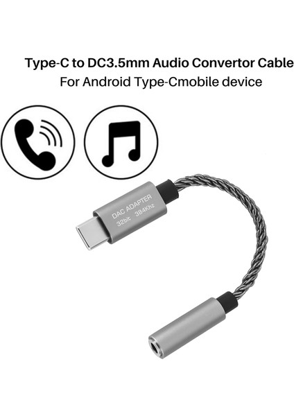 ALC5686 USB Tip-C Ila 3.5mm Dac Kulaklık Amplifikatörü 16-32 Ohm 125DB Pcm 32B/384KHZ Dijital Araç Kodlu Ses Adaptörü, Gri (Yurt Dışından) fiyatları