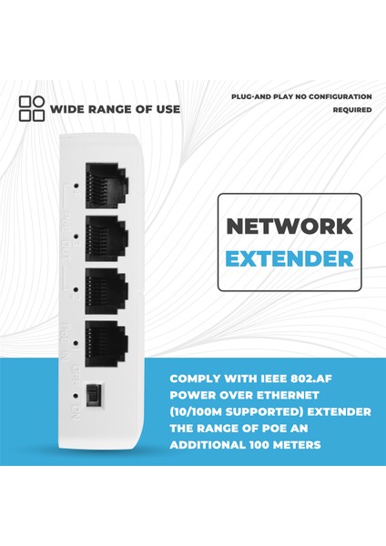 1pcs 4 Bağlantı Noktası 1 Ila 3 Bağlantı Noktası Poe Extender Pasif Basamaklı IEEE802.3AF Ip Şanzıman Tekrarlayıcı Anahtarı Için 100 Mbs Nvr Ip (Yurt Dışından) fırsatları