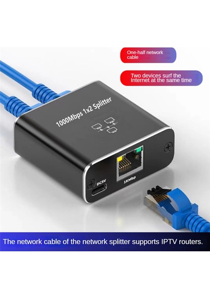 Gigabit Ethernet Splitter 1 In 2 Out, 1000MBPS -Lan/internet Kablosu Ayrıştırıcı - Cat5/6/7 Splitte, RJ45 Ağ Uzantısı (Yurt Dışından) indirimleri