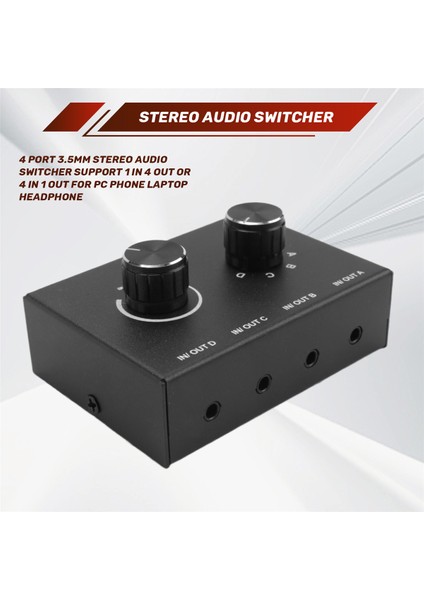 4 Bağlantı Noktası 3.5mm Stereo Ses Anahtarlayıcı Desteği 1&#39;de 1 Veya Pc Telefon Dizüstü Bilgisayar Kulaklığı Için 1&#39;den 4&#39;ü Çıkış (Yurt Dışından) fırsatları