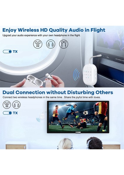 Aptx-Uyumlu Bluetooth 5.3 Alıcı Yüksek Tanımlayıcı Yüksek Gizli Kablosuz Ses Adaptörü Uçaklar/tv/araba Için (Yurt Dışından) fiyatları