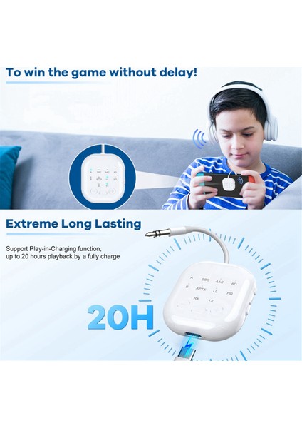 Aptx-Uyumlu Bluetooth 5.3 Alıcı Yüksek Tanımlayıcı Yüksek Gizli Kablosuz Ses Adaptörü Uçaklar/tv/araba Için (Yurt Dışından) modelleri