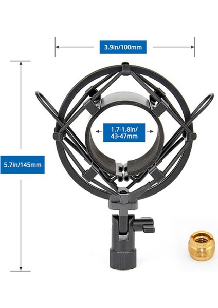Mikrofonlar Için Evrensel Şok Montajı 45MM-52MM Yüksek Uyumluluk Mikrofon Tutucu Anti-Vibrasyon Süspansiyonu A (Yurt Dışından) fiyatları