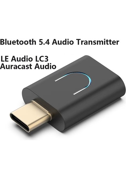 Tebe Le Audio Lc3 Bt 5.4 Audio Verici Aptx-Ll/hd Tip-C Pc Tv Ps4/5 Için Auracast ile Kablosuz Stereo Müzik Adaptörü (Yurt Dışından)