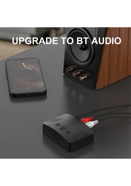 Bluetooth 5.3 Ses Alıcı Verici 3.5mm Aux Rca USB Stereo Müzik Kablosuz Ses Adaptörü Pc Otomobil Hoparlörü (Yurt Dışından)