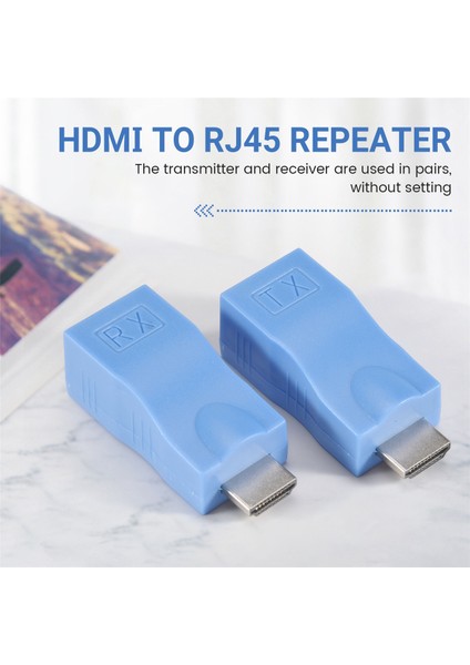 HDMI - RJ45 Ağı HDMI Tekrarlayıcı 2 Pcs HDMI Extender Verici ve Alıcı Ağı (Yurt Dışından) fırsatları