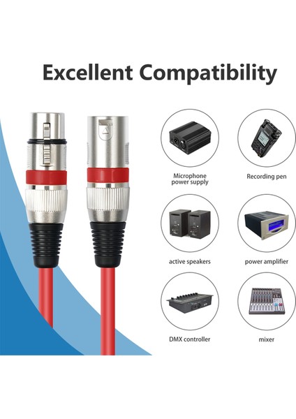 10 Paket 3ft 3pin Xlr Erkek - Kadın Xlr Mikrofon Kablosu Mikrofon Mikser Için Dengeli Xlr Kablosu, Kayıt Stüdyosu (Yurt Dışından)