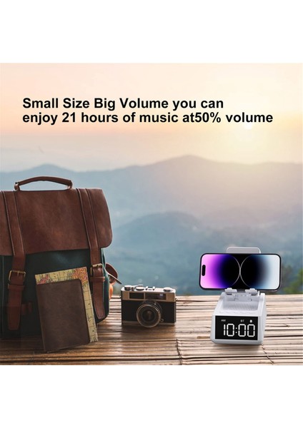 3&#39;ü 1 Arada Kablosuz Bluetooth Hoparlör Yüksek Sesli Çalar Saat Cep Telefonu Standı Tf Kart Okuyucu Hd Surround Sound (Beyaz) (Yurt Dışından) indirimleri