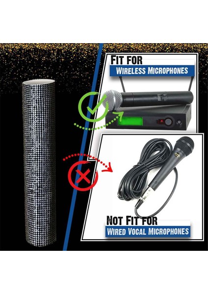 Mikrofon Sapı Kapağı, Işıltılı Bling Rhinestones Parti ve Tv Şovu Için Mikrofon Sap Kolu, Çoğu Kablosuz Mikrofon Için, Siyah (Yurt Dışından) fırsatları