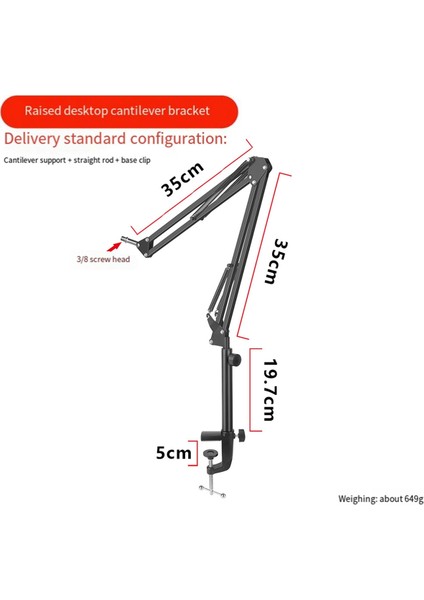 35CM Yükseklik Artış Model Mikrofon Boom Kol Masa Podcasting, Video Oyunları, Radyo ve Stüdyo Audio Için Stand Standı, B (Yurt Dışından) indirimleri