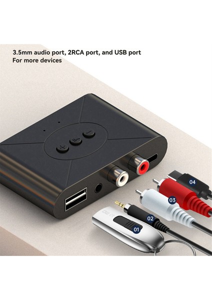 Bluetooth Alıcı 5.3 Kablosuz Adaptör Aux Cep Telefonu Ses Çıkışı Rca Eski Stil Ses Amplifikatörü USB Player (Yurt Dışından) fiyatları