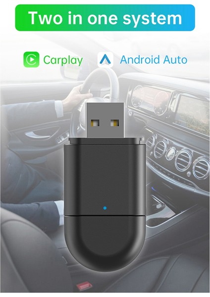 2 Arada Kablosuz Carplay Android Otomatik Adaptör Akıllı Aı Kutu Dongle Desteği USB &amp; Type-C Kablosuz Adaptöre Kablolu (Yurt Dışından) fiyatları