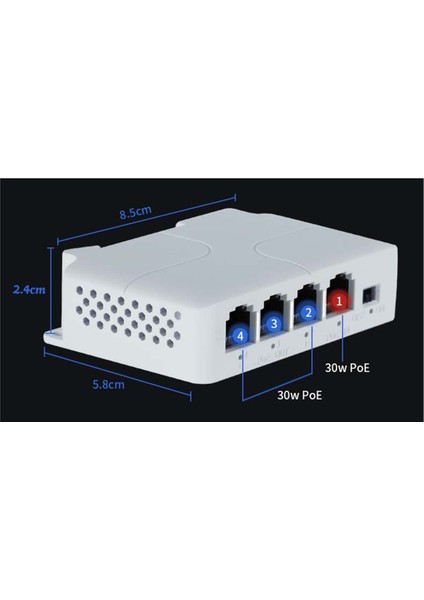 4pcs 4 Bağlantı Noktası 1 Ila 3 Bağlantı Noktası Poe Extive Pasif Basamaklı IEEE802.3AF Ip Şanzıman Tekrarlayıcı Anahtarı Için 100 Mbs Nvr Ip (Yurt Dışından) fiyatları