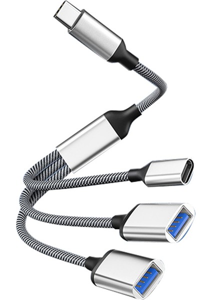 USB Ayrıştırıcı Kablo Veri Gücü Bölünmüş Adaptörü USB C Otg Kablo Telefon Adaptörü, Telefon Dizüstü Bilgisayar Tableti (Yurt Dışından)