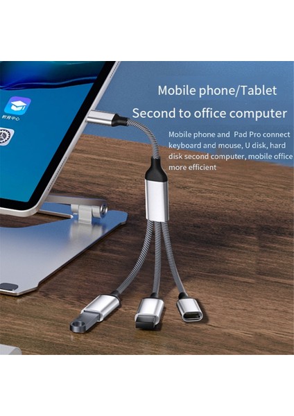 USB Ayrıştırıcı Kablo Veri Gücü Bölünmüş Adaptörü USB C Otg Kablo Telefon Adaptörü, Telefon Dizüstü Bilgisayar Tableti (Yurt Dışından) modelleri