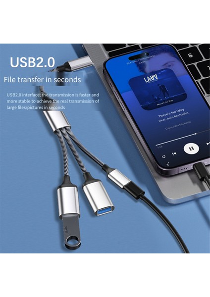 USB Ayrıştırıcı Kablo Veri Gücü Bölünmüş Adaptörü USB C Otg Kablo Telefon Adaptörü, Telefon Dizüstü Bilgisayar Tableti (Yurt Dışından) indirimleri