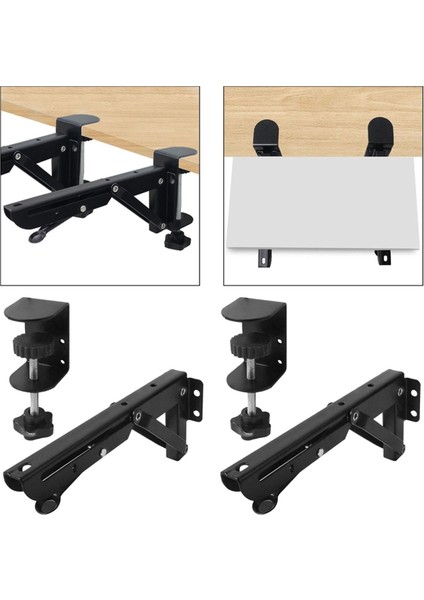 2 Adet Masa Klavyesi Tepsisi Altında Clamp ile Katlanabilir Braketler Kurulumu Kolay Ayarlanabilir Masaüstü Uzantı Rafı 12.5x4.3cm (Yurt Dışından) modelleri