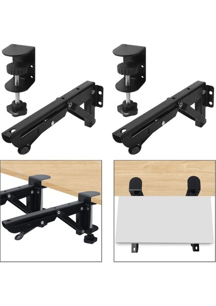 2 Adet Masa Klavyesi Tepsisi Altında Clamp ile Katlanabilir Braketler Kurulumu Kolay Ayarlanabilir Masaüstü Uzantı Rafı 12.5x4.3cm (Yurt Dışından) fırsatları