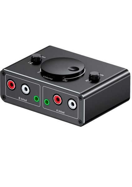 3,5mm Rca Stereo Iki Düzenli Ses Anahtarlayıcı 1&#39;de 2 Veya 2&#39;den 2&#39;si Çıkış 3,5mm 2rca Ses Değiştirici Sessiz Düğmeli (Yurt Dışından)