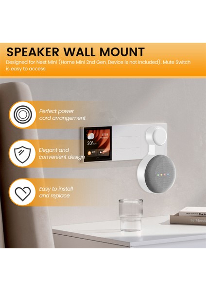 Google Nest Mini Duvar Braketi Ikinci Nesil Soket Askılı Askı Braketi-Beyaz Için Google Audio Için Uygun 2pcs (Yurt Dışından) fırsatları