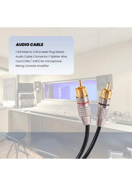 1 Xlr Erkek - 2 Rca Erkek Fiş Stereo Ses Kablo Konnektörü Y Mikrofon Karıştırma Konsolu Amplifikatörü (1.5m) (Yurt Dışından) modelleri