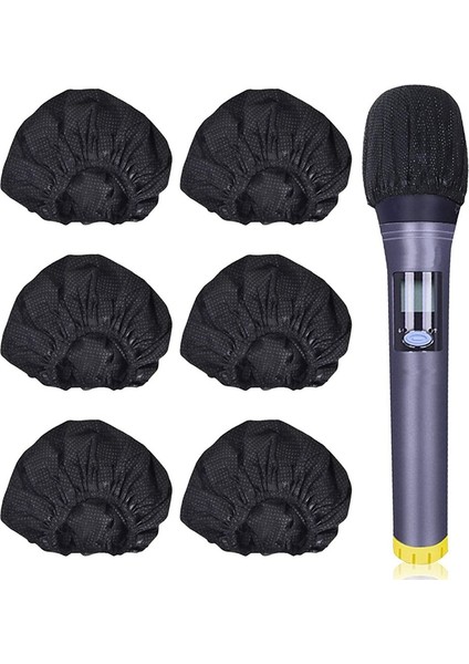 120PCS Tek Kullanımlık Mikrofon Kapağı Dokuma Olmayan Mikrofon Kapak Toz Kapağı Mikrofon Kapak Black (Yurt Dışından)