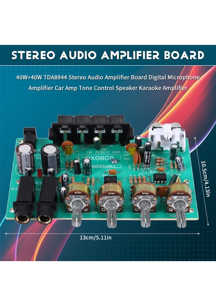 40W+40W TDA8944 Stereo Ses Amplifikatör Kartı Dijital Mikrofon Amplifikatör Araba Amp Tonu Kontrol Hoparlörü Karaoke Amplifikatörü (Yurt Dışından) fırsatları