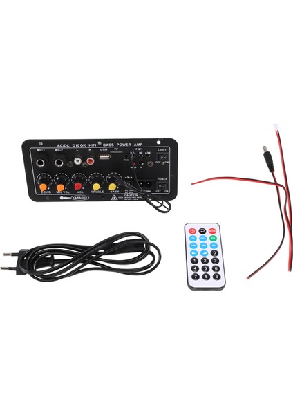 Dijital Bluetooth Stereo Amplifikatör Kartı Subwoofer Çift Mikrofon Karaoke Amplifikatörler 8-12 Inç Hoparlör Ab Fişi (Yurt Dışından)