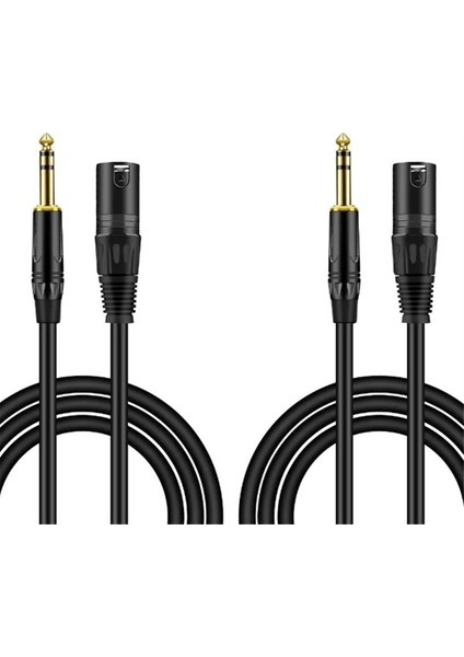 2 Paket 6.35 mm 1/4 Inç Erkek - Xlr Erkek Ses Stereo Mikrofon Kablosu - Erkek Ila Xlr Erkek Dengeli Hoparlör Mikrofon Kablosu, 1 Metre (Yurt Dışından)