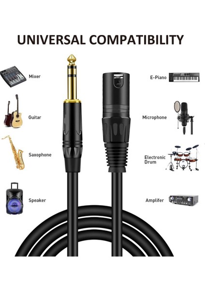 2 Paket 6.35 mm 1/4 Inç Erkek - Xlr Erkek Ses Stereo Mikrofon Kablosu - Erkek Ila Xlr Erkek Dengeli Hoparlör Mikrofon Kablosu, 1 Metre (Yurt Dışından) fırsatları