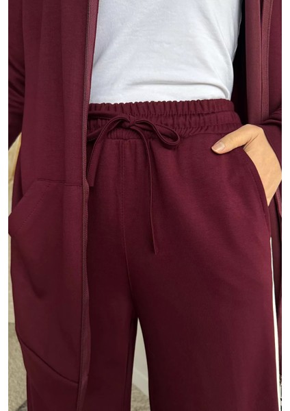 Tesettür Fermuarlı Kapüşonlu Tunik Pantolon Ikili Takım P-00019755 indirimleri