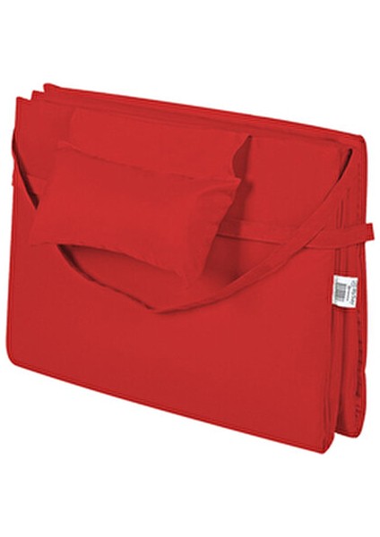 bysay Taşınabilir Katlanır Çanta Yastıklı Şezlong Minderi Kırmızı Renkli Konforlu Oturma Minderi