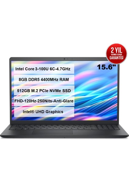 Pro 15 Intel Core3-100U 8GB DDR5 RAM 512GB M.2 SSD 15.6" FHD Ubuntu PV15250