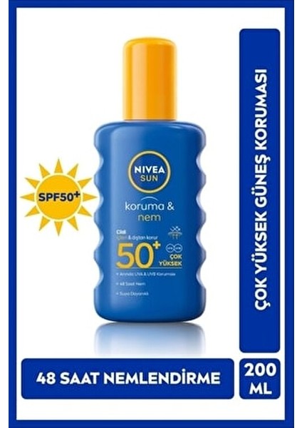 Sun SPF50 Güneş Koruyucu & Bronzluk Sprey 200 ml Çok Yüksek Koruma Etkisi