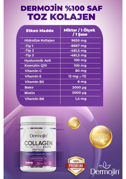 Hidrolize Ve Biotin İçeren %100 Saf Toz Kolajen modelleri