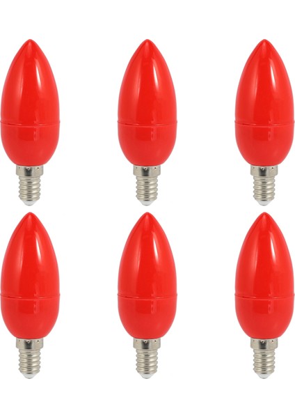 6x LED Mum Işık Şamlı Ampuller Kırmızı Fal Lambası Tanrı Işıkları Enerji Tasarruf Mum Işıkları E14 (Yurt Dışından)