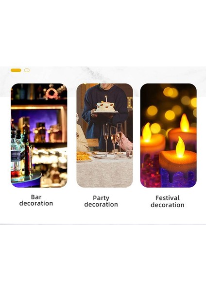 LED Noel Mumları Renk Değiştirme LED Su Mum ile Parıltılı Alevsiz LED Mum Işıkları Masa Masası Kırmızı (Yurt Dışından) fiyatları