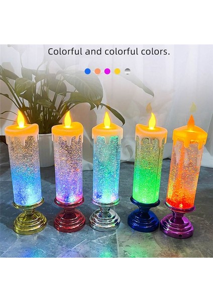 LED Noel Mumları Renk Değiştirme LED Su Mum ile Parıltılı Alevsiz LED Mum Işıkları Masa Masası Kırmızı (Yurt Dışından) modelleri