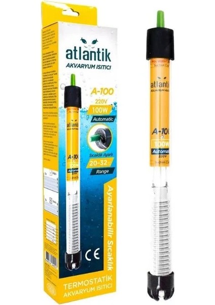 Atlantik Akvaryum Isıtıcısı 100 W Yeni Nesil