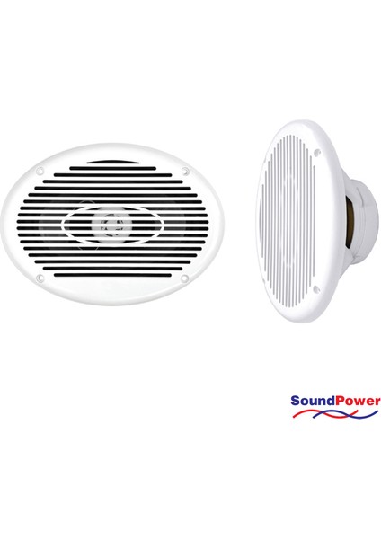 Marine Soundpower Marin Twiterlı Oval Çift Hoparlör 6904 • 180 W • 20.0 Oz • 40 Hz - 20 Khz • 20X27 cm